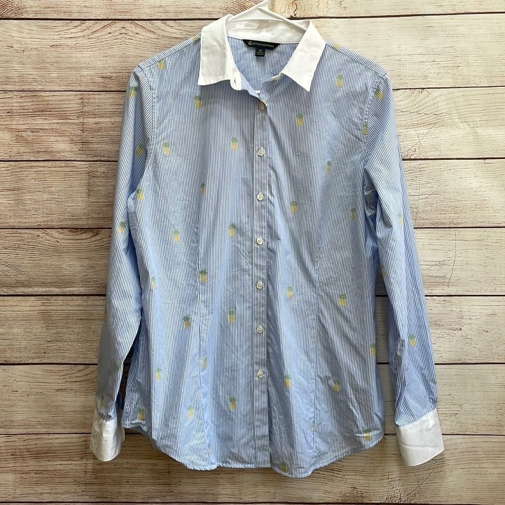 BROOKS BROTHERS BUTTON FRONT SHIRT‎ IN PINEAPPLE PRINT